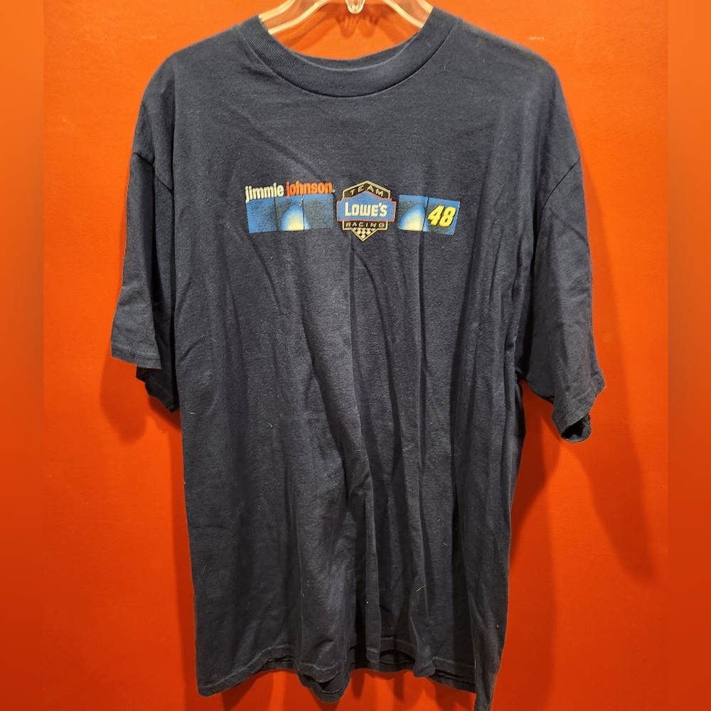 Mens extra large nascar jimmie johnson blue short sleeve shirt